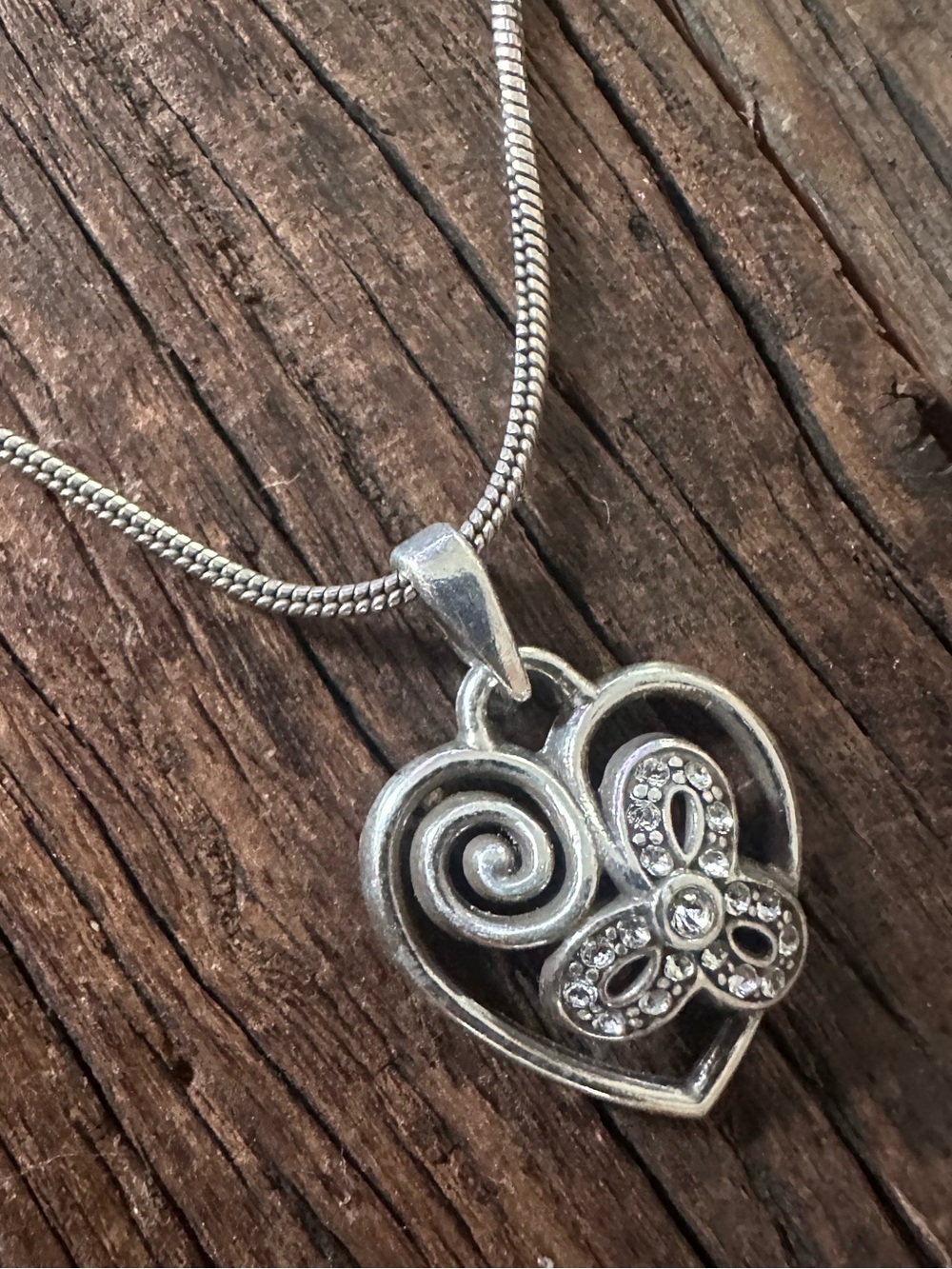 Brighton "Cupid's Garden" Heart Pendant Necklace. - Retired